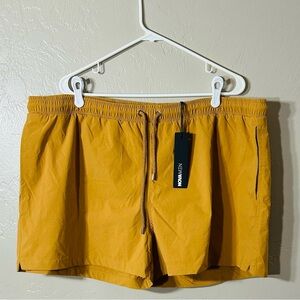 Fashion Nova Men's Mustard Swim Trunks